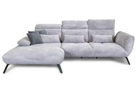 Ecksofa in Cord Stoff.