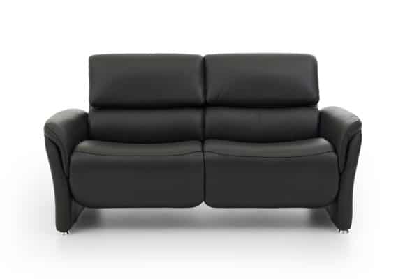 Schwarzes Designer Ledersofa.