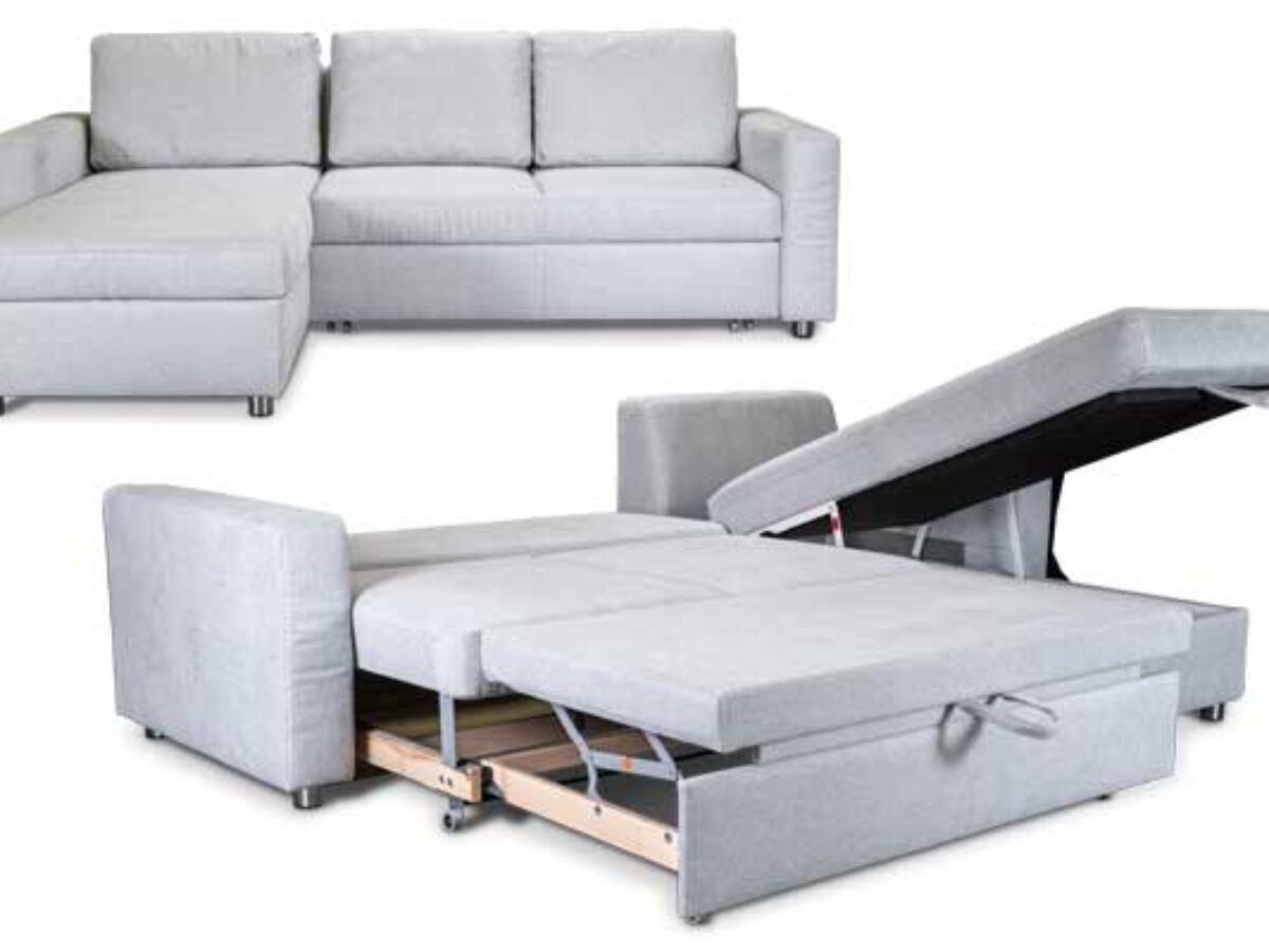 Ecksofa mit Bettkasten und Schlaffunktion