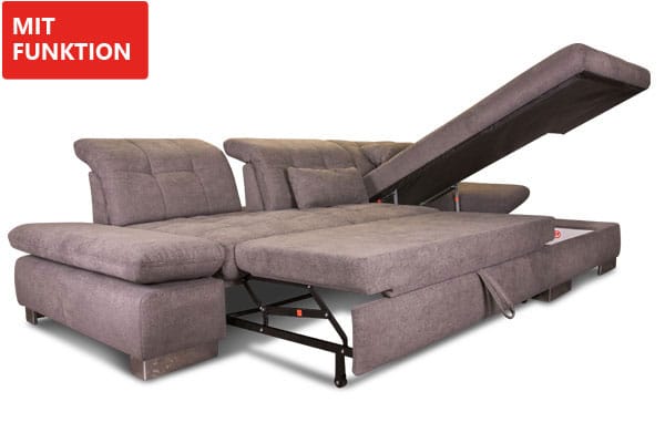 Grosser Bettkasten und Schlaffunktion 140cm breit.