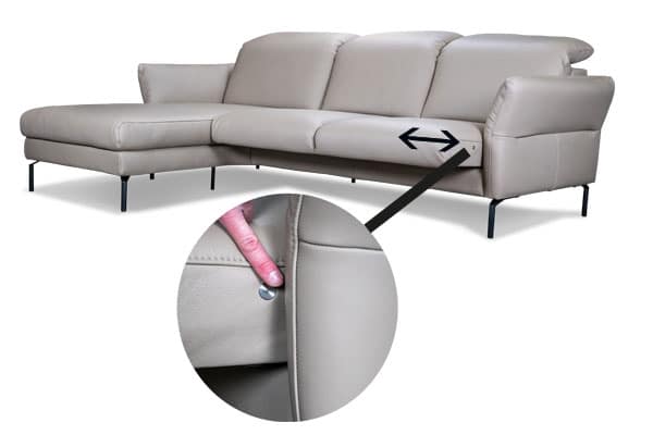 Sofa mit elektrischem Sitzvorzug.