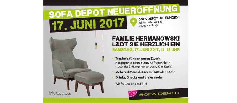 Sofadepot Neueroeffnung Hamburg-Uhlenhorst